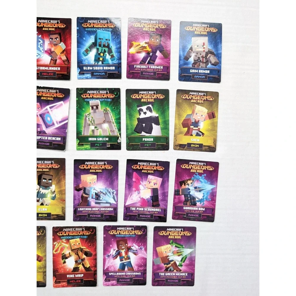 Minecraft Dungeons Arcade & Hidden Depths Card Lot of 31 Some Foils
